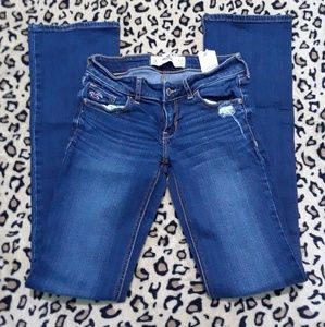 Hollister boot cut destroyed denim jeans
